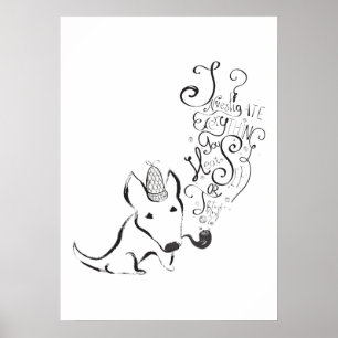 Onderzoek alles English Bull Terrier kunst Poster