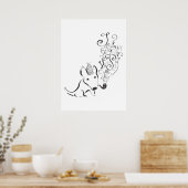 Onderzoek alles English Bull Terrier kunst Poster (Keuken)