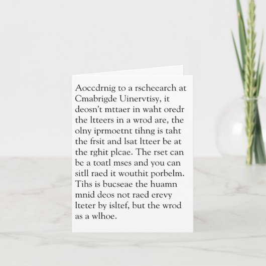 Onderzoek bij Cmabrigde Uinervtisy Geretign Crad Kaart (Voorkant)