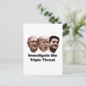 Onderzoek de Triple Threat Briefkaart (Staand voorkant)