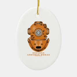 Onderzoek een andere wereld (diepe duikende helm) keramisch ornament