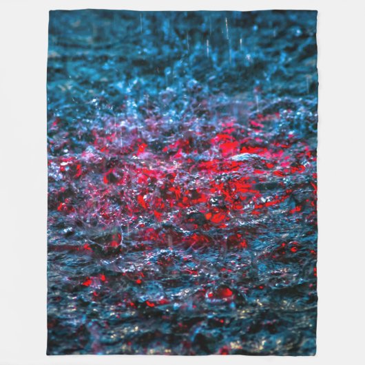 Onderzoek in Waterverf - rood Fleece Deken (Voorkant)