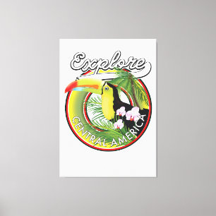 Onderzoek Midden-Amerika logo. Canvas Afdruk