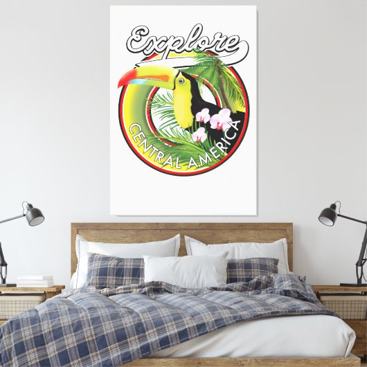 Onderzoek Midden-Amerika logo. Canvas Afdruk (Insitu (Slaapkamer))