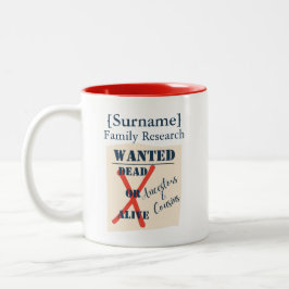 Onderzoek naar [Achternaam] Familie (Gezocht Poste Tweekleurige Koffiemok