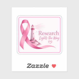 Onderzoek naar borstkanker bewustzijn Roze lint Sticker