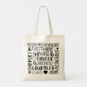 Onderzoek naar borstkanker en bestrijding tote bag (Achterkant)