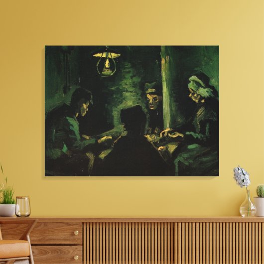 Onderzoek naar de aardappel-eters door Vincent van Canvas Afdruk (Insitu (Woonkamer))