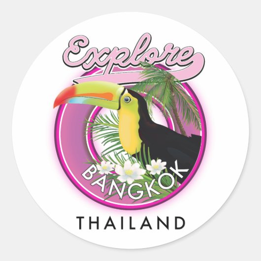 onderzoek naar de logo van Bangkok indonesië Ronde Sticker (Voorkant)