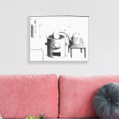 Onderzoek naar de ontleding van water canvas afdruk (Insitu (Woonkamer))