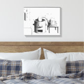 Onderzoek naar de ontleding van water canvas afdruk (Insitu (Slaapkamer))
