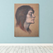 Onderzoek naar een hoofd van een Vrouw (door Evely Canvas Afdruk (Insitu (Houten vloer))