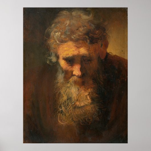 Onderzoek naar een oud Man - Poster met Rembrandt  (Voorkant)