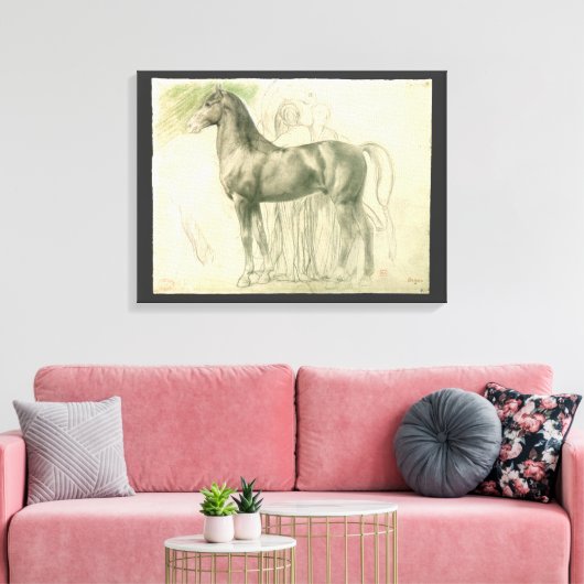 Onderzoek naar een paard van Edgar Degas,  kunst Canvas Afdruk (Insitu (Woonkamer))