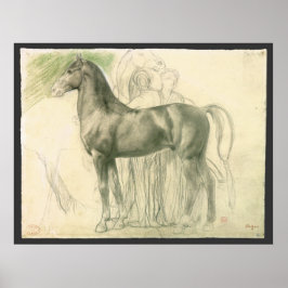 Onderzoek naar een paard van Edgar Degas,  kunst Poster