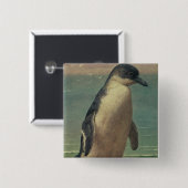 Onderzoek naar een pinguïn vierkante button 5,1 cm (Voorkant /achterkant)