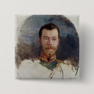 Onderzoek naar een portret van Tsar Nicholas II 18 Vierkante Button 5,1 Cm