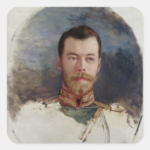 Onderzoek naar een portret van Tsar Nicholas II 18 Vierkante Sticker
