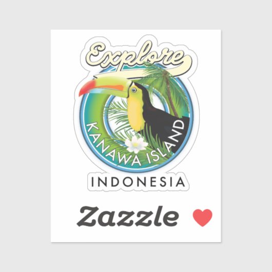 onderzoek naar het eiland indonesië van kanawa sticker (Vel)