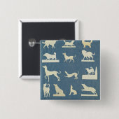 Onderzoek naar honden vierkante button 5,1 cm (Voorkant /achterkant)