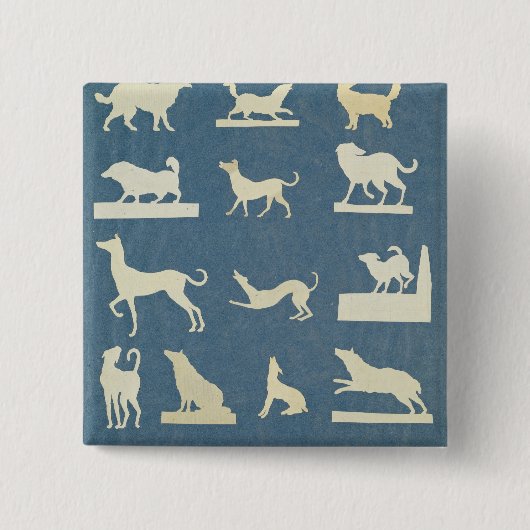 Onderzoek naar honden vierkante button 5,1 cm (Voorkant)