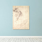 Onderzoek naar mannenfiguur canvas afdruk (Insitu (Houten vloer))