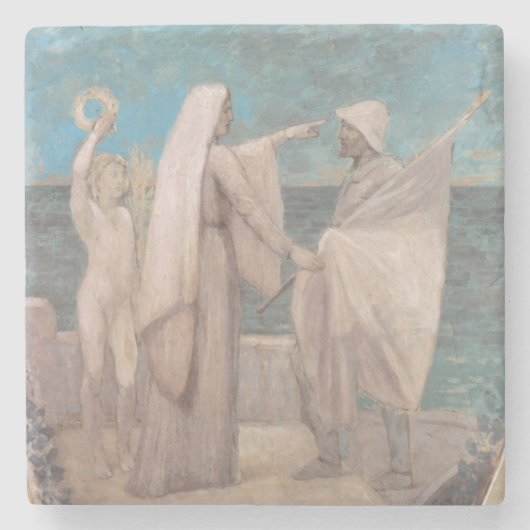 Onderzoek naar patriottisme door Pierre Puvis de C Stenen Onderzetter (Voorkant)