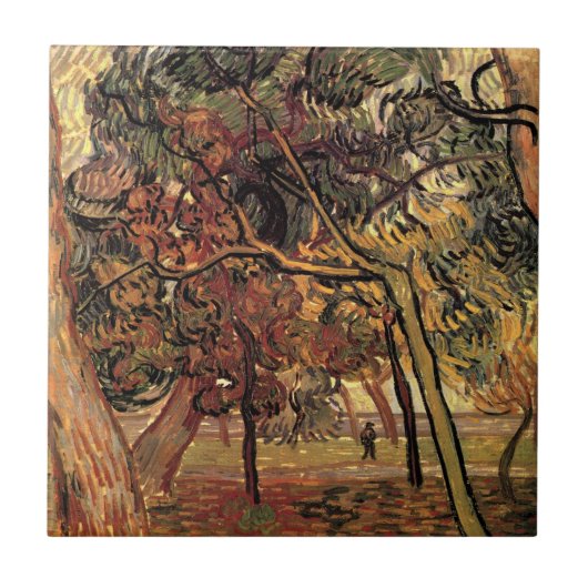 Onderzoek naar Pine Trees door Vincent van Gogh Tegeltje (Voorkant)