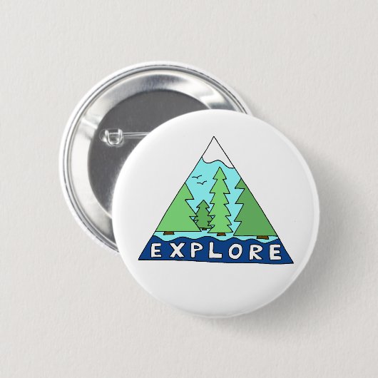 Onderzoek Natuur buiten Wilderness Mountains Ronde Button 5,7 Cm (Voorkant /achterkant)
