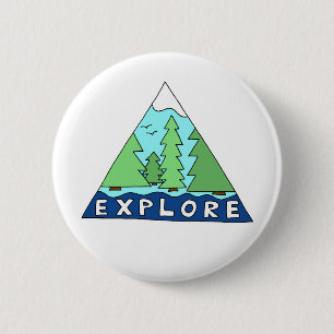 Onderzoek Natuur buiten Wilderness Mountains Ronde Button 5,7 Cm