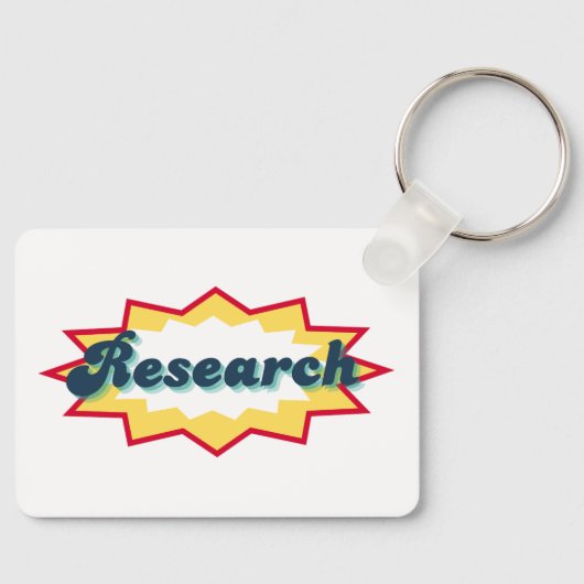 Onderzoek, stripboek pop design sleutelhanger (Voorkant)