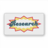 Onderzoek, stripboek pop design sticker (Voorkant)
