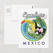 Onderzoek Troncones Mexico retro logo Briefkaart (Voorkant / Achterkant)
