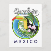 Onderzoek Troncones Mexico retro logo Briefkaart (Voorkant)