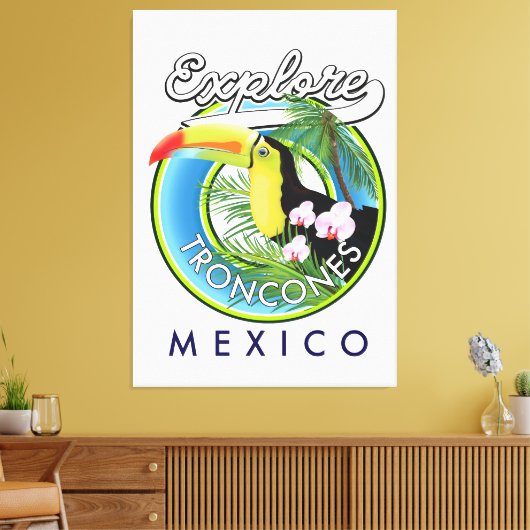 Onderzoek Troncones Mexico retro logo Canvas Afdruk (Insitu (Woonkamer))