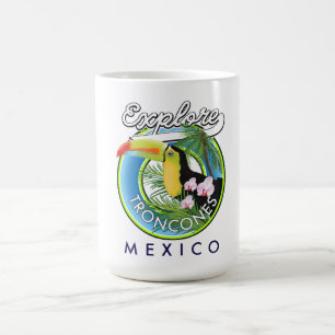 Onderzoek Troncones Mexico retro logo Koffiemok