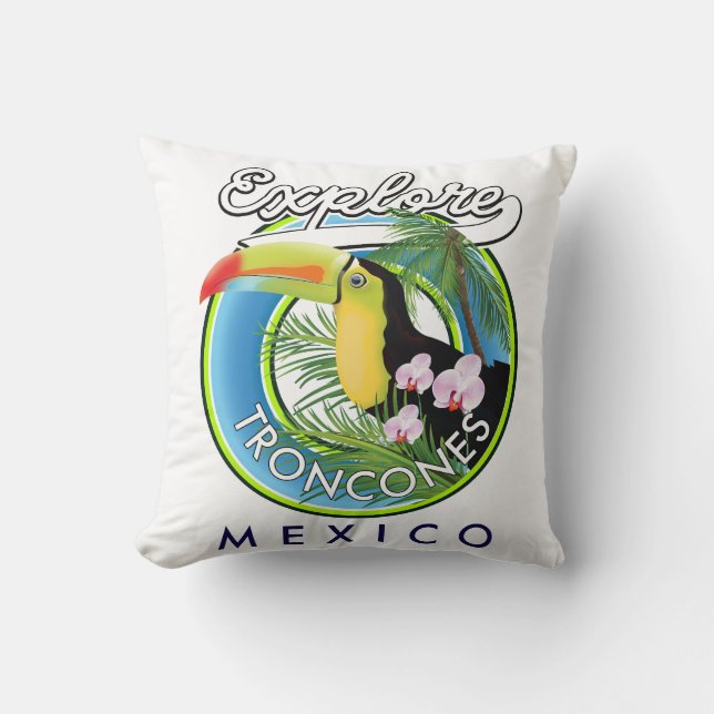 Onderzoek Troncones Mexico retro logo Kussen (Voorkant)