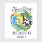 Onderzoek Troncones Mexico retro logo Sticker (Vel)