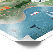 Onderzoek van de illustratie van de kustplaats San Foto Afdruk (Hoek)