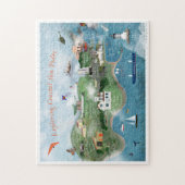 Onderzoek van de illustratie van de kustplaats San Legpuzzel (Verticaal)