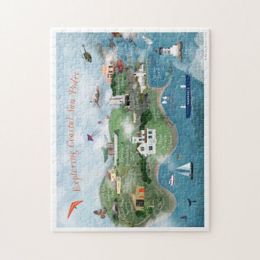 Onderzoek van de illustratie van de kustplaats San Legpuzzel (Verticaal)