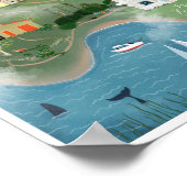 Onderzoek van de illustratie van de kustplaats San Poster (Hoek)