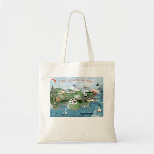 Onderzoek van de illustratie van de kustplaats San Tote Bag (Voorkant)