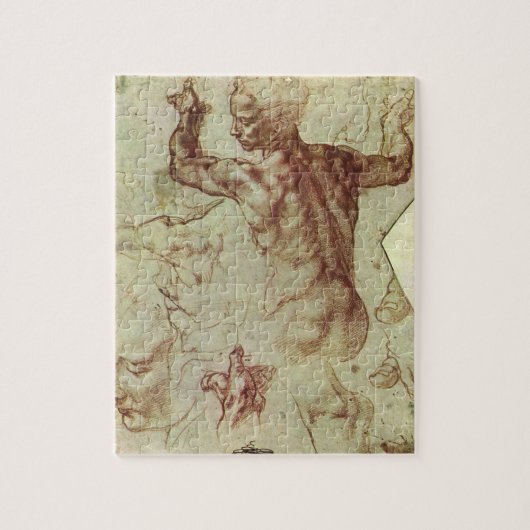 Onderzoek van de Libische Sibyl door Michelangelo Legpuzzel (Verticaal)