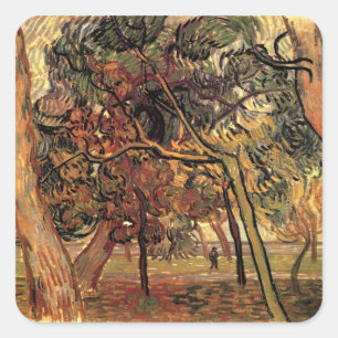 Onderzoek van dennenbomen door Vincent van Gogh Vierkante Sticker