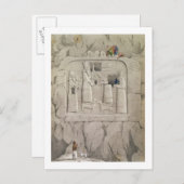 Onderzoek van een assyrische rotsculptuur uit 'Dis Briefkaart (Voorkant / Achterkant)