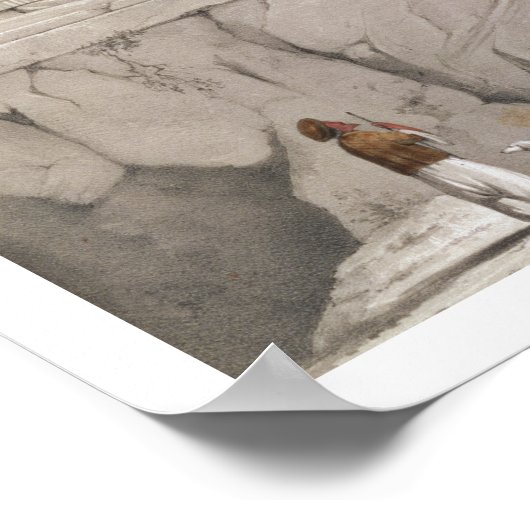 Onderzoek van een assyrische rotsculptuur uit 'Dis Poster (Hoek)