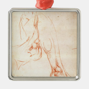 Onderzoek van een onderbeen en voet metalen ornament