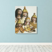 Onderzoek van inheemse Amerikanen (kleurenlitho) Canvas Afdruk (Insitu (Houten vloer))