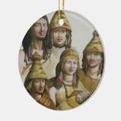 Onderzoek van inheemse Amerikanen (kleurenlitho) Keramisch Ornament (Links)